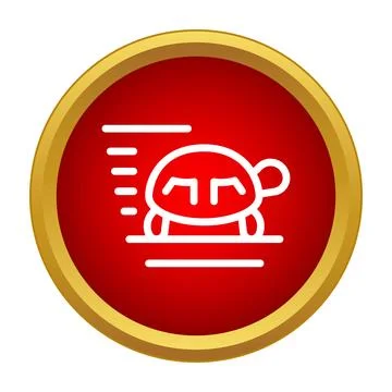 Rushing turtle icon showing fast speed and progress Stock Illustration