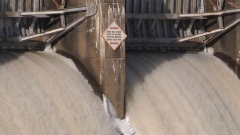 Rushing Water From Dam Stock Footage 75650403