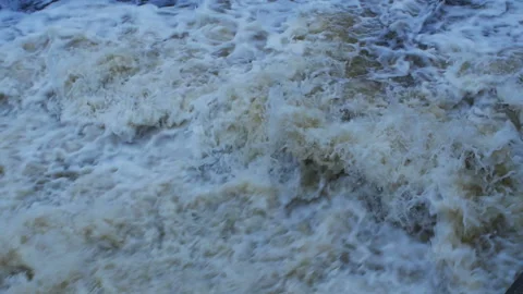 Rushing water flow slow motion Stock Footage 121221341