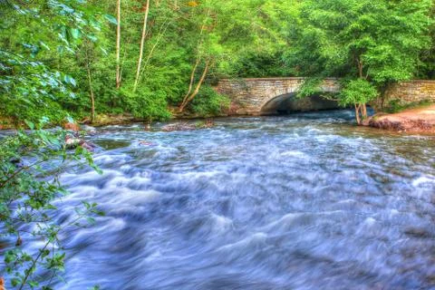 Rushing water in high dynamic range Stock Photos
