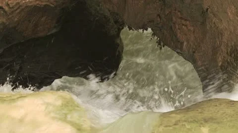 Rushing Water As It Goes Through a Crevasse Video stock 19228200