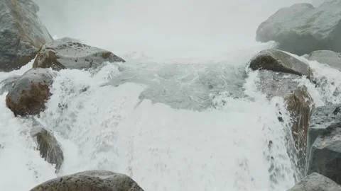 Rushing Water Over Rocks in a River Stock Footage 320518890