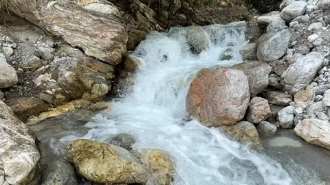 Rushing Water in a Rocky Stream Stock Footage 278992512