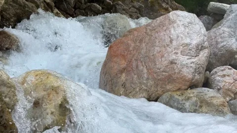 Rushing Water in a Rocky Stream Stock Footage 278993312