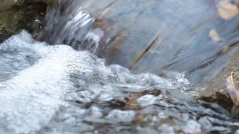 Rushing water in small fall with sound 스톡 동영상 82209040