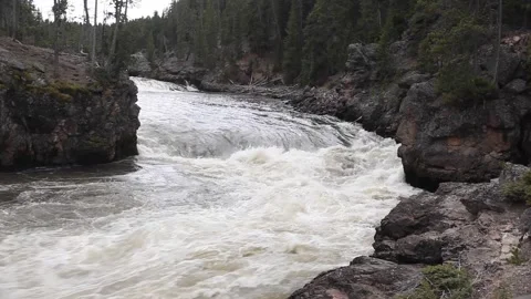 Rushing water in Yellowstone Stock Footage 154767422