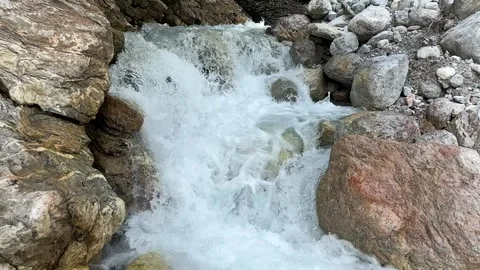 Rushing Waterfall Flowing over Rocks Stock Footage 279565676