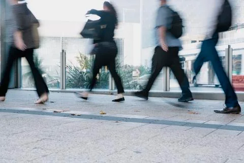 Rushing To Work Stockfoto's