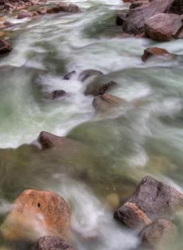 Rushing yosemite river Stock Photos