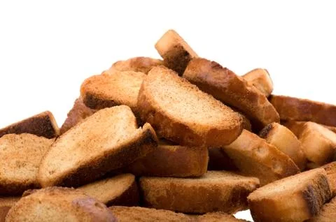 Rusk on white close up Stock Photos