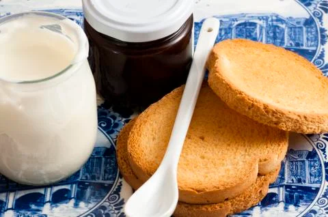 Rusks for breakfast Stock Photos