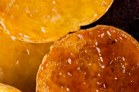 Rusks with fruit jam Stock Photos