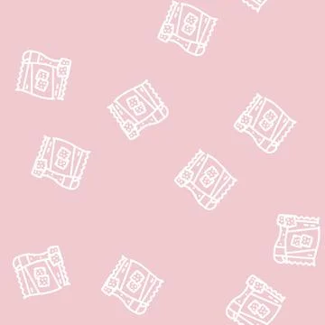 Rusks snack for beer line vector seamless pattern イラスト素材