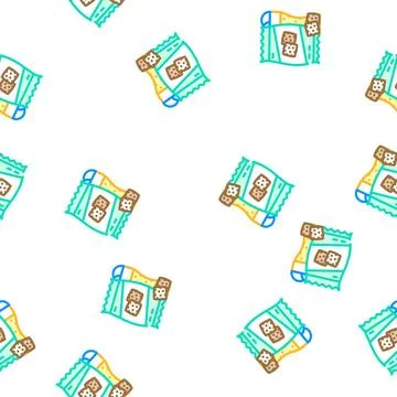 Rusks snack for beer vector seamless pattern Stock Illustration