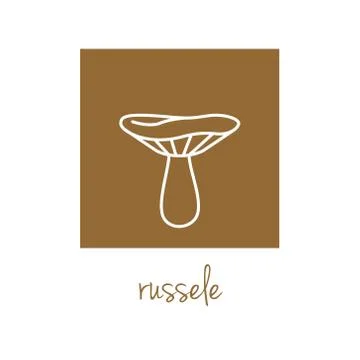 Russele icon on brown square Stock Illustration