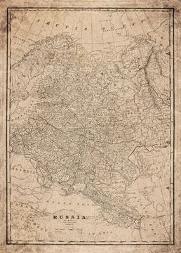 Russia  19th Century Map Stock Illustration