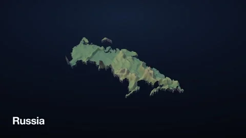 Russia 3D elevation relief map Vídeos de archivo 340607752