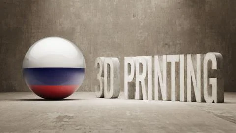 Russia.  3d Printing Concept Stock Illustration