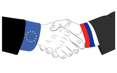 Russia and EU friendship Stock Illustration