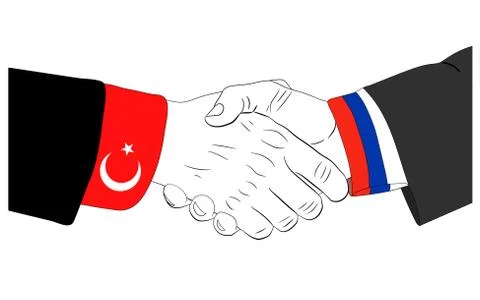 Russia and Turkey friendship Stock Illustration