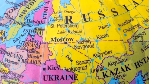 Russia and Ukrain map Stock Footage 322936117