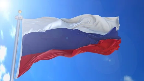 Russia animated flag pack in 3D and green screen Stock Footage 117190284