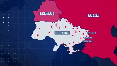 RUSSIA ATTACKS UKRAINE- Attacks point Stock Footage 183596021