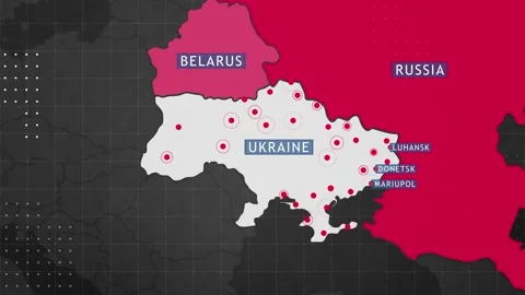 RUSSIA ATTACKS UKRAINE- Attacks point Stock Footage 183596045