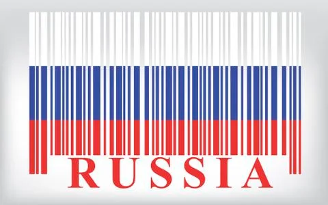Russia barcode flag, vector Stock Illustration