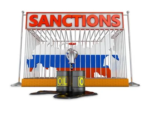 Russia in a cage with a pipe Stock Illustration