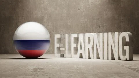 Russia. E-Learning  Concept Stock Illustration