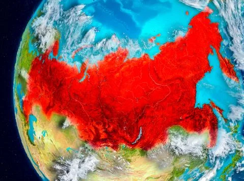 Russia on Earth from space イラスト素材