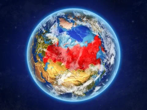 Russia on Earth from space Illustrazione stock