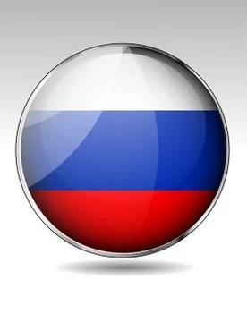 Russia flag button Stock Illustration