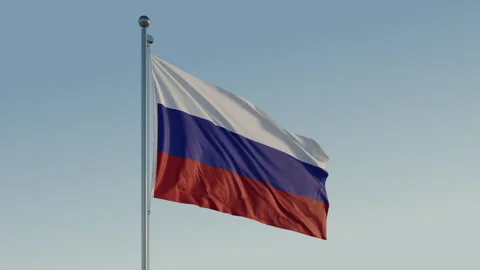 Russia Flag: Cinematic Loopable Motion with Blue Sky in 4K ProRes 422 HQ Stock Footage 269068491