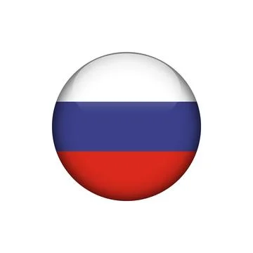 Russia Flag Circle Button Vector Template Illustrazione stock