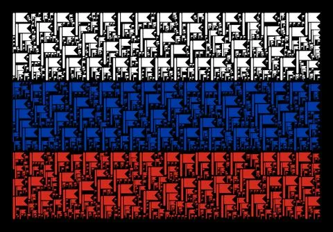 Russia Flag Collage of Flag Elements イラスト素材