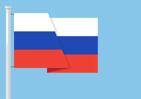 Russia flag with copyspace Stock Illustration