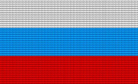 Russia flag embroidery design pattern Stock Illustration