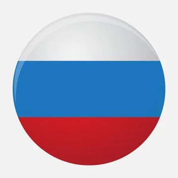 Russia flag icon flat Stock Illustration