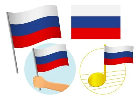 Russia flag icon set Stock Illustration