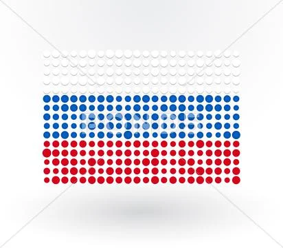 Russia flag made up of dots Stock Illustration