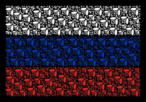 Russia Flag Mosaic of Bee Elements Stock Illustration
