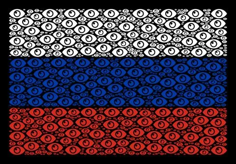 Russia Flag Mosaic of Eye Elements 库存插图