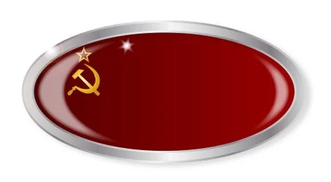 Russia Flag Oval Button Stock Illustration