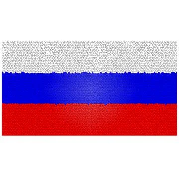 Russia flag in patchwork Illustrazione stock