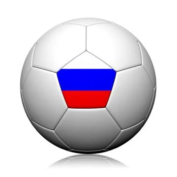 Russia flag pattern 3d rendering of a soccer ball Stockillustratie