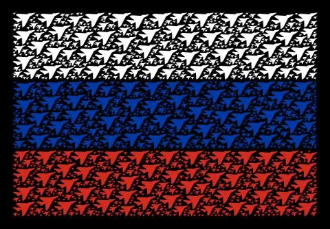 Russia Flag Pattern of Airplane Intercepter Elements Stock Illustration