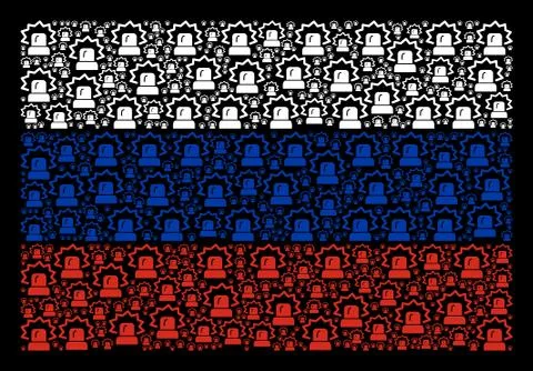 Russia Flag Pattern of Alarm Items Stock Illustration