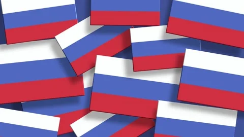 Russia flag pattern background with many flags overlapping each other Stock Footage 325605889